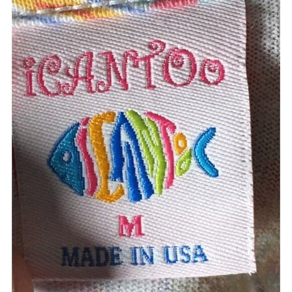 Icantoo Top Women's Size Medium White Sea Shells 100% Cotton Long Sleeve - Picture 5 of 6